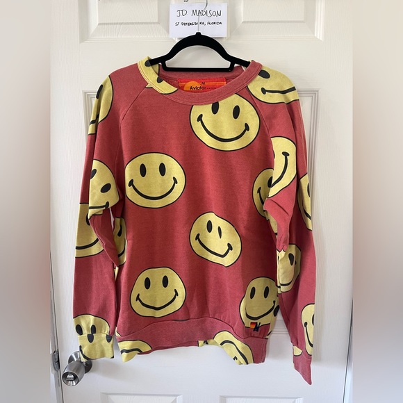 Aviator Nation Sweaters - Aviator Nation Smiley Crew Neck